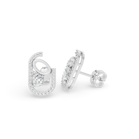 0.44 ctw 14K White Gold Diamond Stud Earrings